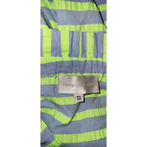 New Corey Lynn Calter Biata Off-The-Shoulder Midi Dress $178 SMALL Blue Lime - Picture 7 of 7